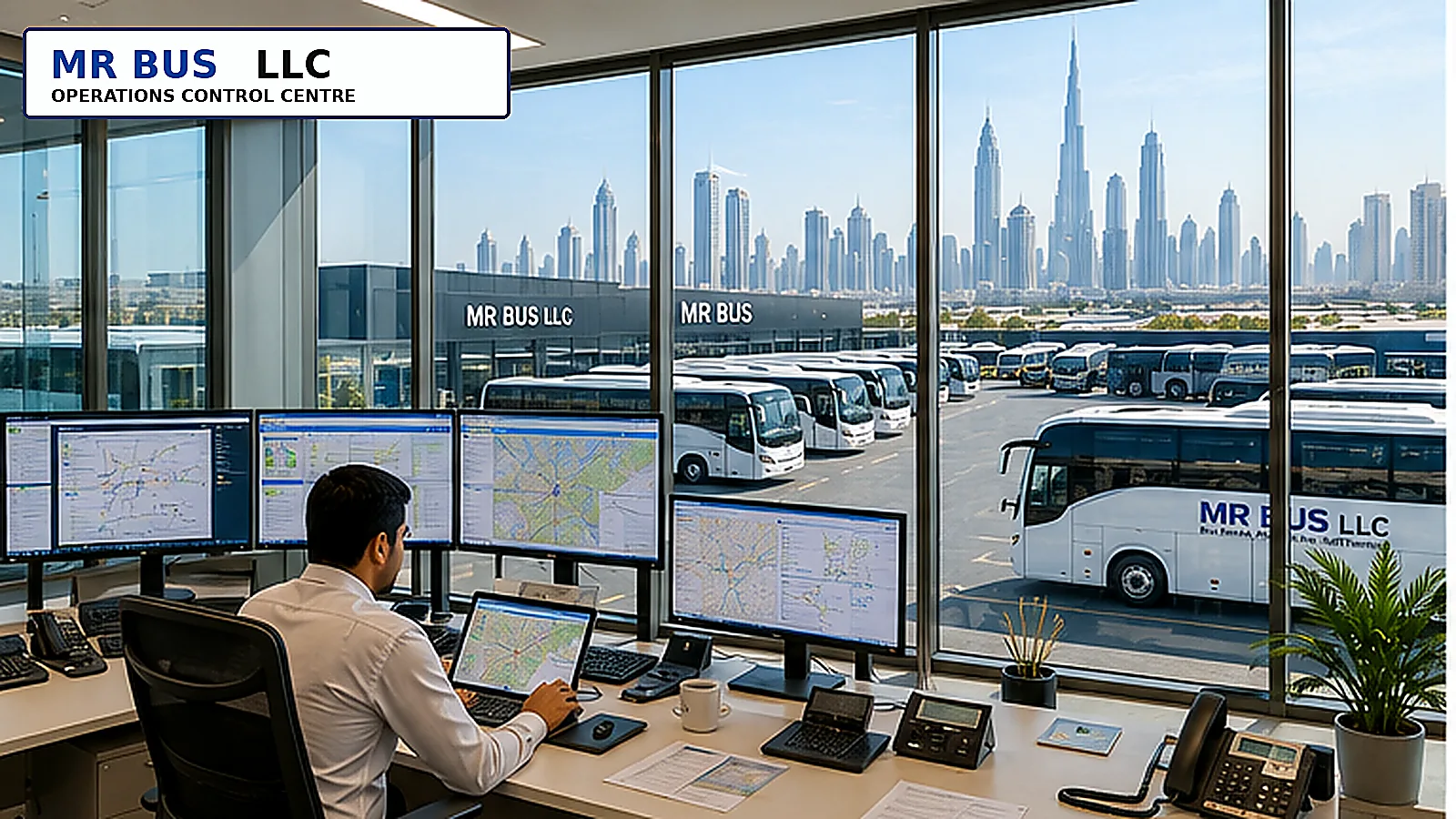 MR BUS operations centre coordinating routes, schedules, drivers and fleet availability