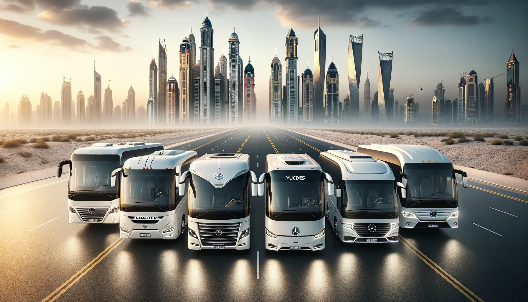 Premium bus in Al Jurf Ajman near industrial and commercial facilities